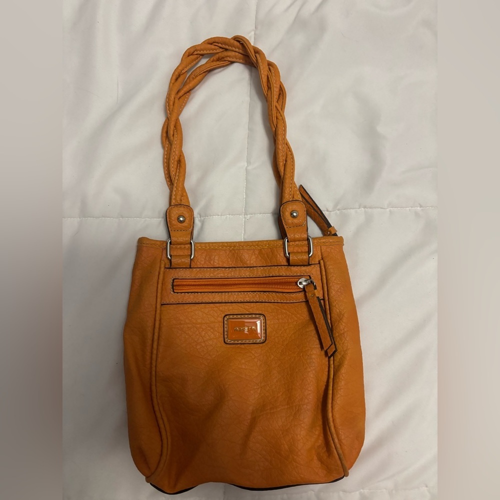 Rosetti Braided Strap Orange Shoulder Bag